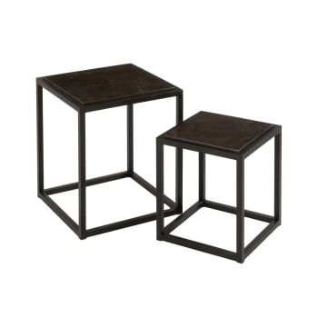 Bonnie - Lot de 2 tables d'appoint carrées en métal