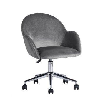 Sedia Ufficio In Velluto A Coste Grigio Duhome - Girevole, Regolabile In Altezza (46-54 Cm), Portata 136 Kg, Con Ruote In PU Per Tappeti - 2