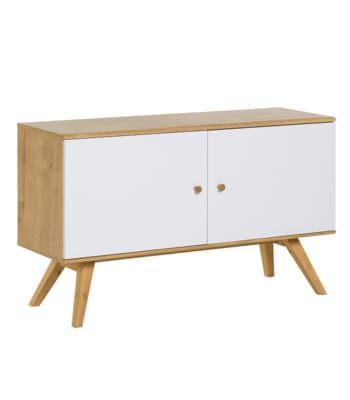 Libreria 82x217h cm bianco lucido con 2 ante e 2 cassetti - Homely