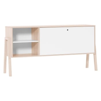 Spot - Aparador 1 puerta abatible y 2 cajas 160 cm - blanco y beige