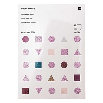 PAILLETTES - 10 feuilles de papier pailleté A4 teintes rosées