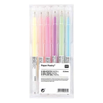 PASTEL - 6 bolígrafos de gel pastel - 0,8 mm