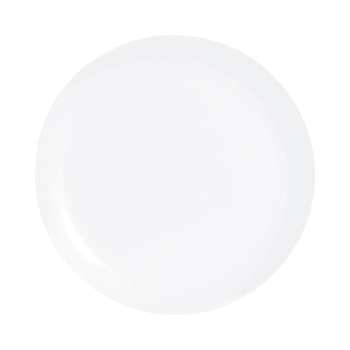 DIWALI - Assiette plate blanche en verre opale extra résistant D25cm