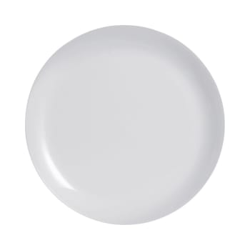 DIWALI - Assiette plate grise en verre opale extra résistant D25cm
