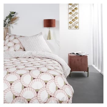 Mawira - Parure de lit zippée 2 personnes imprimé en Coton Blanc 260x240 cm