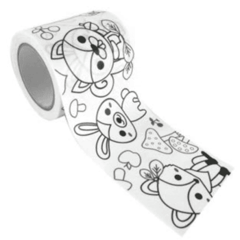 FORÊT - Masking tape large à colorier animaux de la forêt 4,6cmx5m