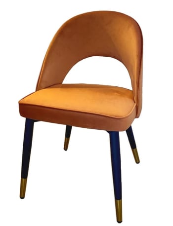 Ardec - Chaise de salle a manger en velours orange