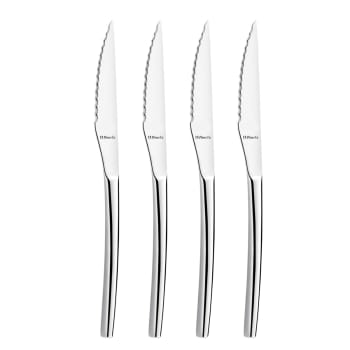 Alphonse - 4 couteaux steak miroir - Ensemble à table