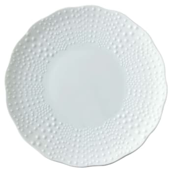 Corail blanc - Plato de presentación (x3) porcelena blanco