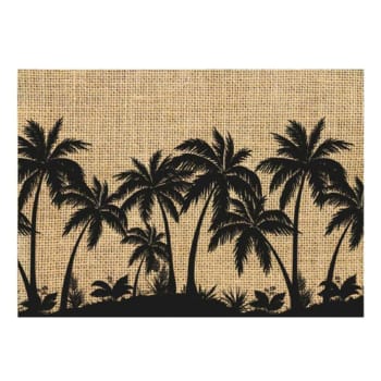 PALMIERS - Set de table en toile de jute palmiers 42x30