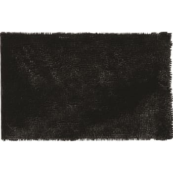 Shiny - Tapis de bain en polyester uni noir 50x80cm