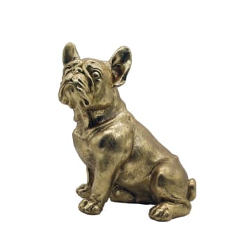 CHIEN - Statue chien en résine or