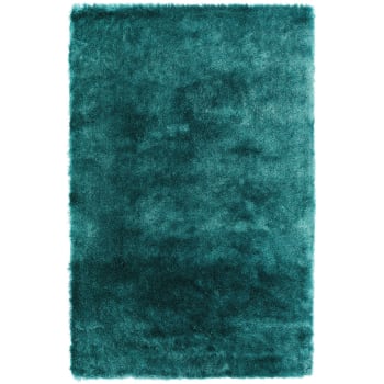 GOSSIP - Tapis shaggy doux en polyester bleu turquoise 160x230 cm
