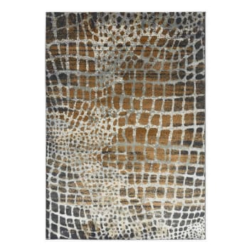 CYPHER GIRAFE - Tapis tissé plat léopard marron 160x230 cm
