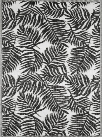 SCOOBI - Tapis extérieur motif palmier noir 150x220