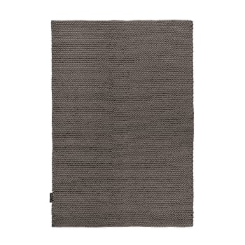 BORY - Tapis tressé main en laine gris 120x170 cm