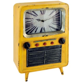 TÉLÉVISION - Pendule et boîte en forme de télévision ancienne