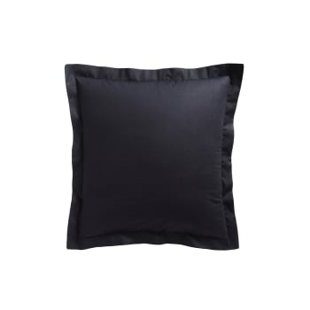 57fils - Taie d'oreiller uni  en coton noir 75x75 cm