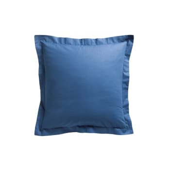 UNI - Taie d'oreiller coton bleu foncé 65x65 cm