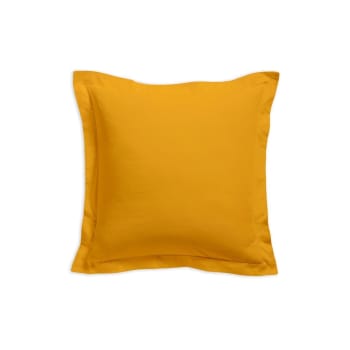 57fils - Taie d'oreiller uni  en Coton Jaune 75x75 cm