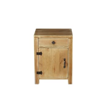 COLETTE - Table de chevet 1 tiroir 1 porte bois massif