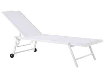 Portofino - Chaise longue en aluminium avec revêtement blanc