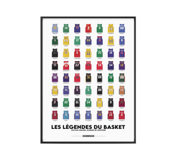 BASKET - Affiche Basket - Les Légendes du Basket - 40 x 60 cm
