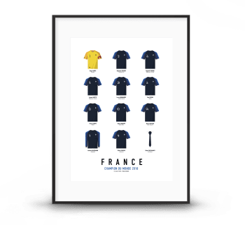 FRANCE - Affiche Football - France 2018 - 30 x 40 cm