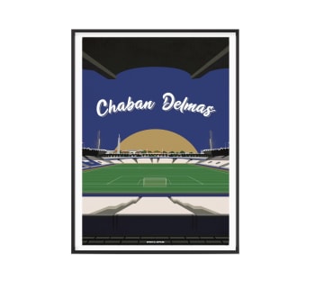 BORDEAUX - Affiche Stade Foot - Stade Chaban Delmas Bordeaux - 30 x 40 cm