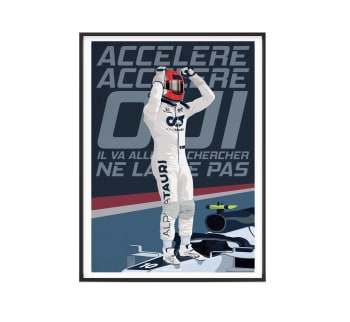 AUTO-MOTO - Affiche Formule 1 - Accélère Accélère Pierre - 40 x 60 cm