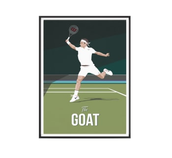 TENNIS - Affiche Tennis - Roger The Goat - 30 x 40 cm