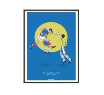 FRANCE - Affiche Football - Zizou 1998 - 40 x 60 cm