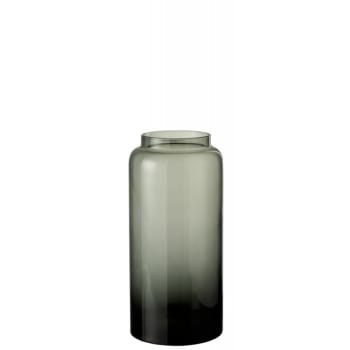 DROIT - Vase long verre gris H40cm