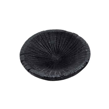 Kimbe - Grande coupelle en bois strié 24 ou 30 cm  noir 30x30x7 cm