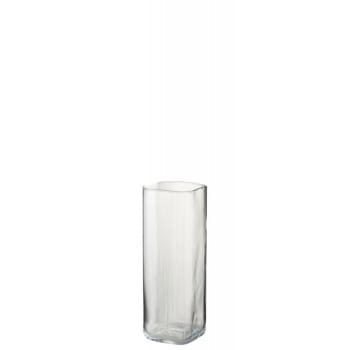 DROIT - Vase carré transparent H32cm