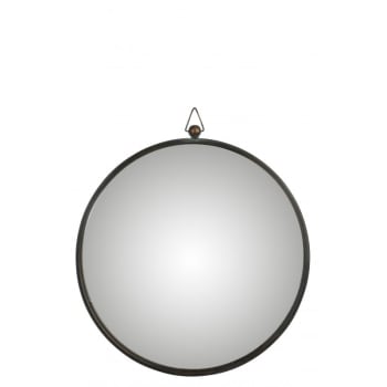 BOMBE - Miroir métal noir H69cm