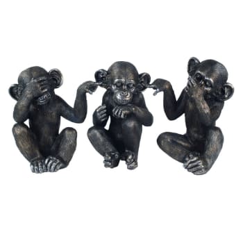 3 petits cochons - Figurine - resine - style - 3 - Singes de la Sagesse -  2482