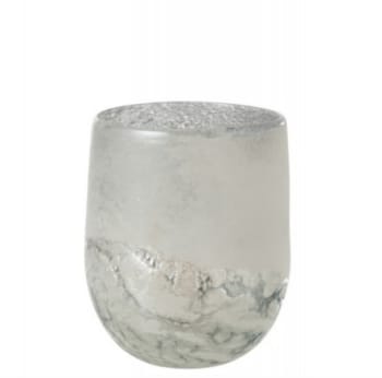 SCAVO - Photophore verre gris H22cm
