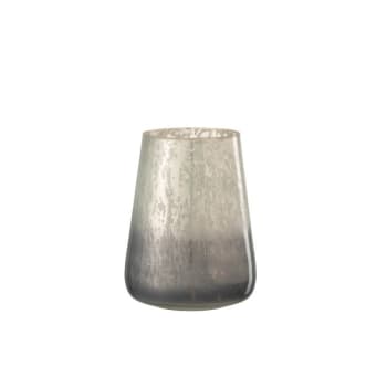 MILKY - Photophore verre gris H22,5cm