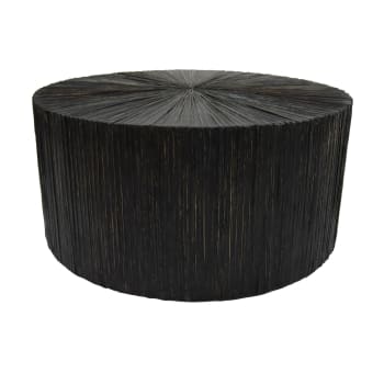 Tupai - Table basse en bois et feuilles de cocotier