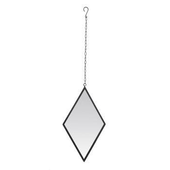 MIROIR LOSANGE - Miroir losange avec attache métal 21x36cm