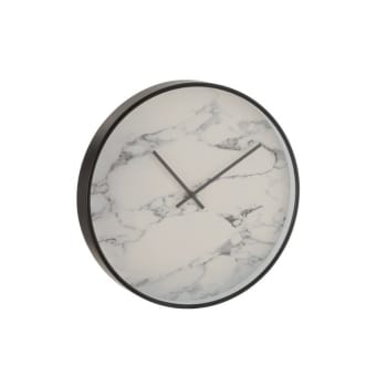EFFET MARBRE - Reloj mármol plástico negro alt. 40 cm