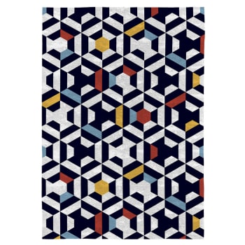 TWIST - Tapis décoratif en coton imprimé  motifs graphiques 80x150 cm