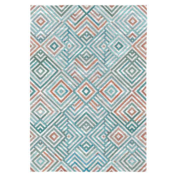 TIHUA - Alfombra de algodón impresa dibujo geométrico multicolor 200x290 cm