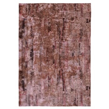 TERROS - Tapis décoratif modern en coton impression digital marron 120x170 cm