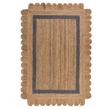 FLOWER JUTE - Tapis de salon en jute beige 200x290 cm