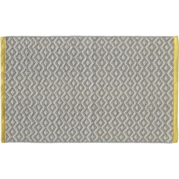 Jungle - Tapis de bain en polyester fantaisie gris et jaune 50x120cm
