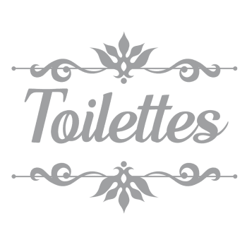 TOILETTES - Sticker décoratif de porte toilettes L19cm