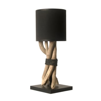 Fagot - Lampe de chevet en bois noir