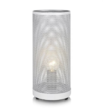 UTAH - Lampe de table métal laqué blanc